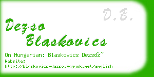 dezso blaskovics business card